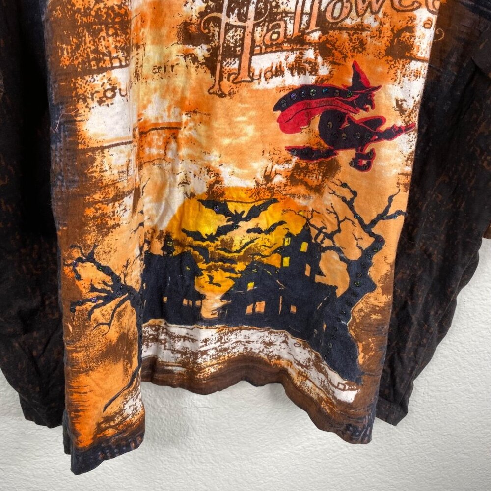Liz & Me Collectors Series Top Halloween Trick Or Treat Sequins Multicolor Sz 3X - Picture 6 of 9